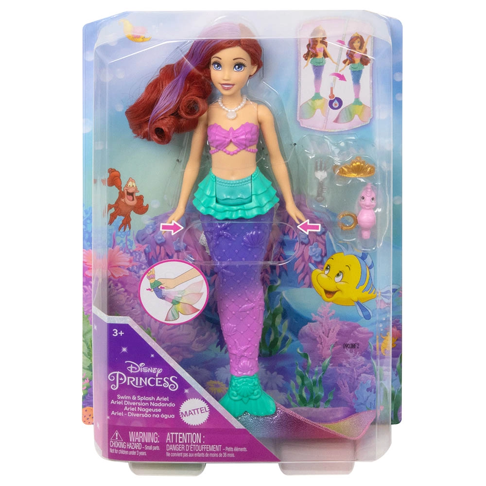 Ariel Feature Doll - Swim & Splash colour-change Ages 3+
