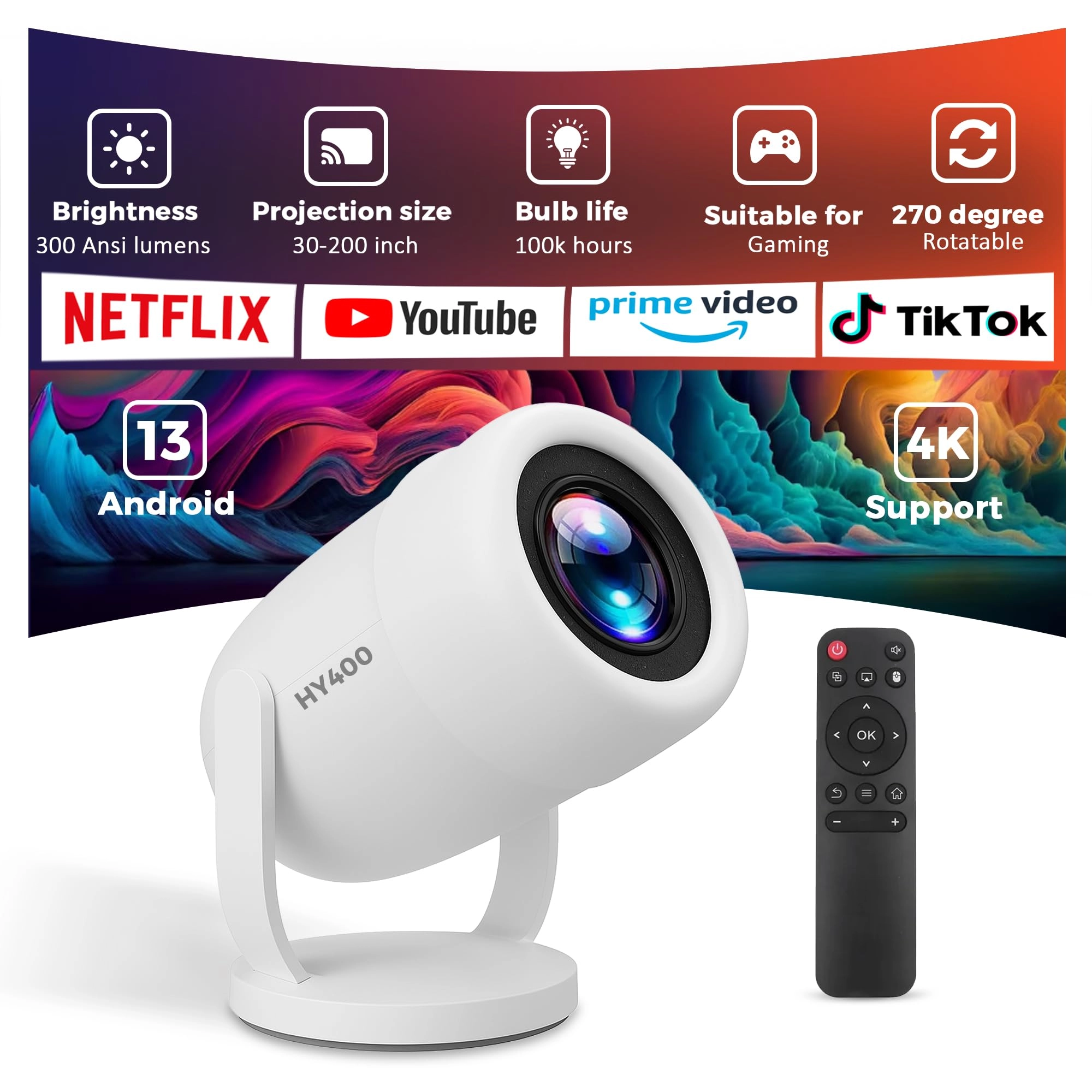 China HY400 - 300 ANSI Lumens 4096 x 2160