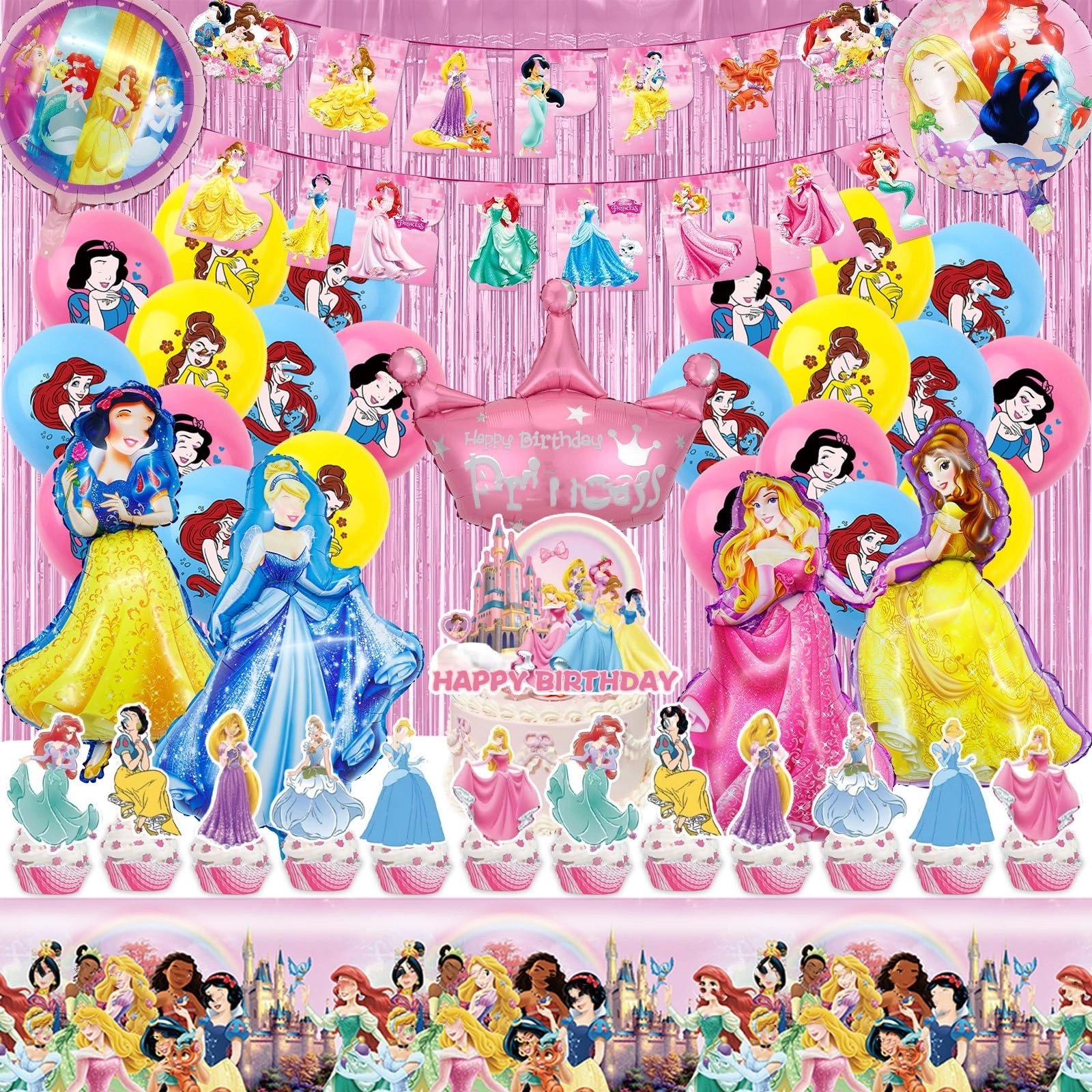 Princess Party Decorations - 54pcs Birthday
