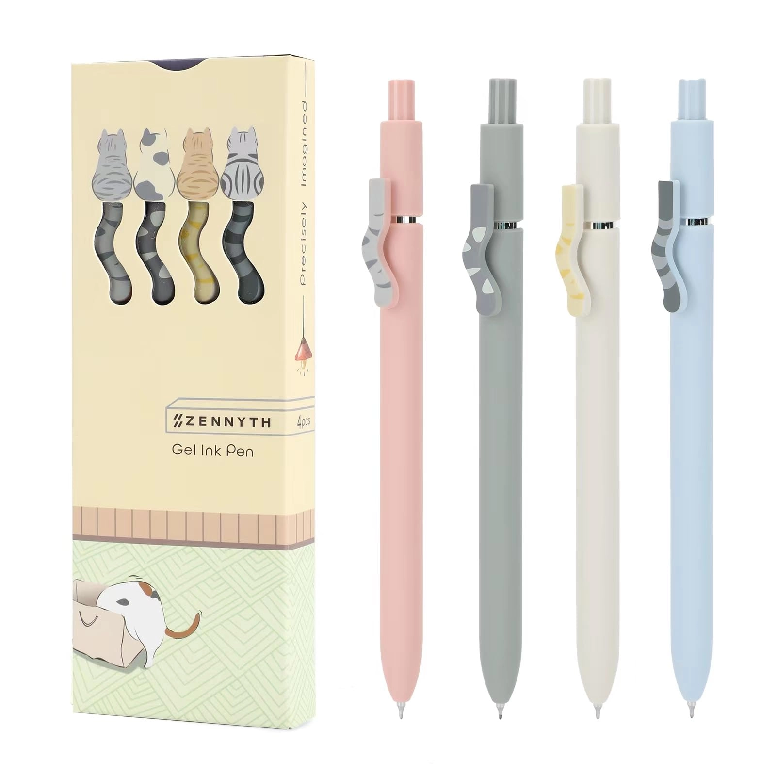 ddaowanx Cute Cat Pens - 4 Pcs 0.5mm