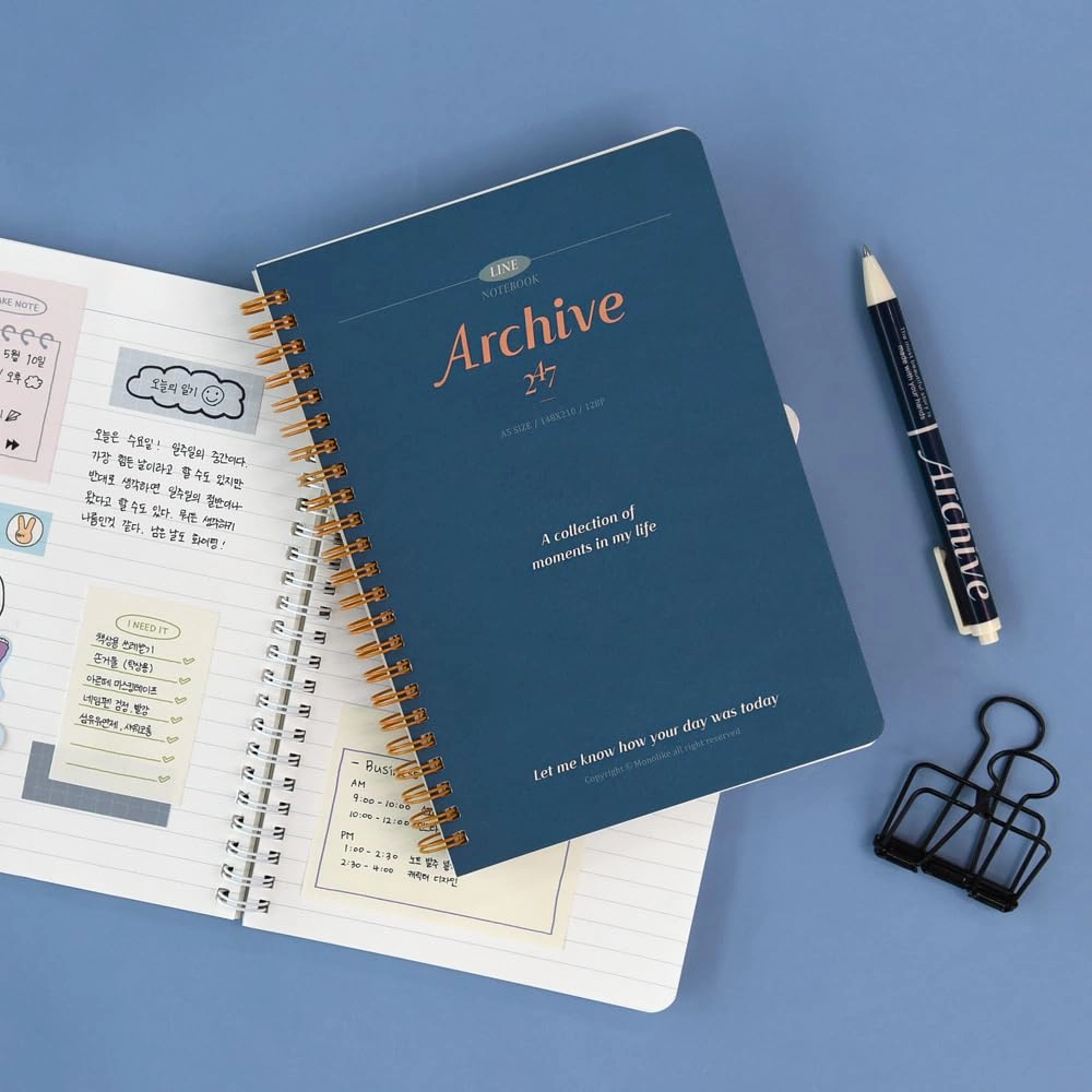 Archive A5 Spiral - Lined 98 Pages