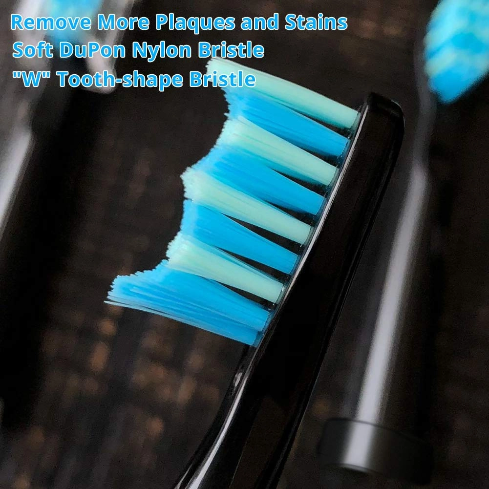Electric Toothbrush Replacement Heads - 5 Pack FW507508551917959 FWD1 FWD3 FWD7 FWD8 Black