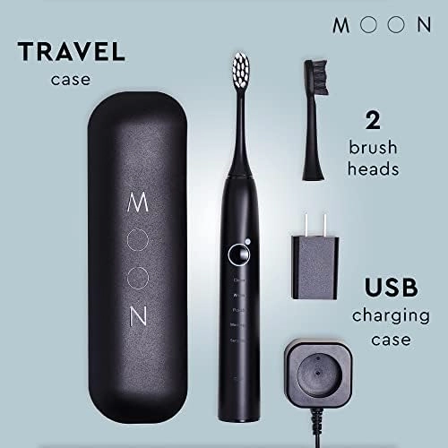 Rechargeable Electric Toothbrush - 5 Sonic Cleaning Modes 2 Brush Heads 6 Week Charge