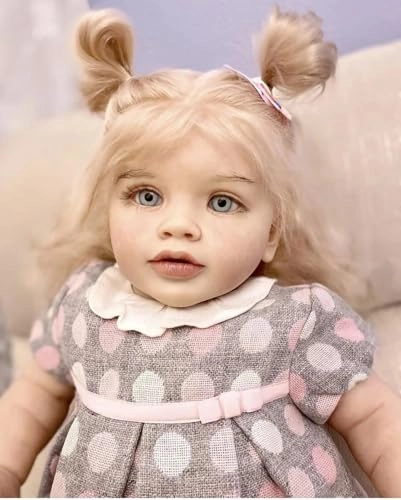 Pippa Reborn Baby Doll - 26 inch Cotton Vinyl Hand-rooted Curly Hair Ages 3+