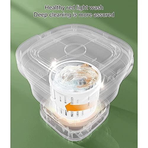 XHTONGSH غسالة قابلة للطي للطي المحمولة, غسالة صفرية اوتوماتيكية, عمل هادئ, الضوء الأزرق, ملابس داخلية غسل الملابس او عنصر صغیر, طاقة ومنطقة (Color : Green)