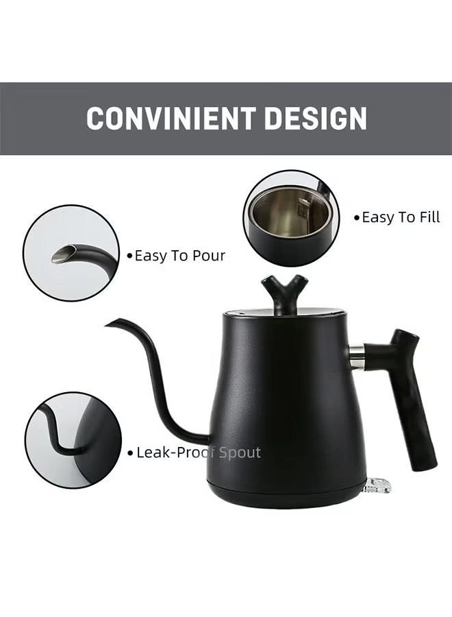Gooseneck Electric Kettle 1L Black