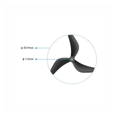 2218 3-Blade Propellers - 6Pairs 1.5mm Shaft