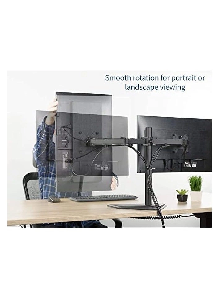 Dual Monitor Stand - 32 Inch 75mm x 75mm or 100mm x 100mm