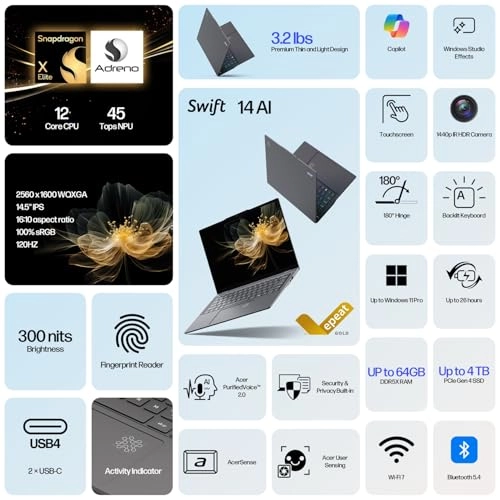 Swift 14 - 14.5'' 2TB 16GB Snapdragon X Elite