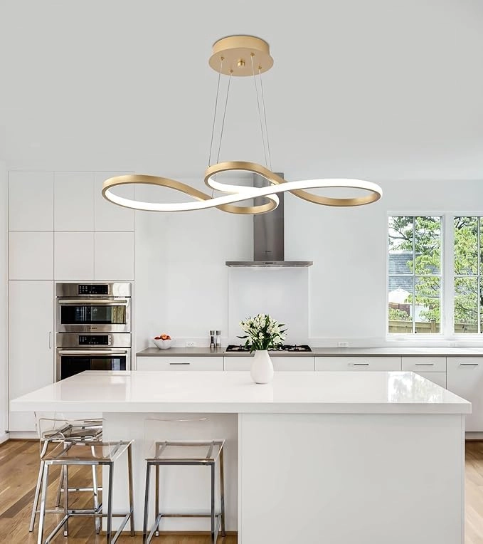 LED Chandelier - 30'' x 12.6'' Gold Dimmable