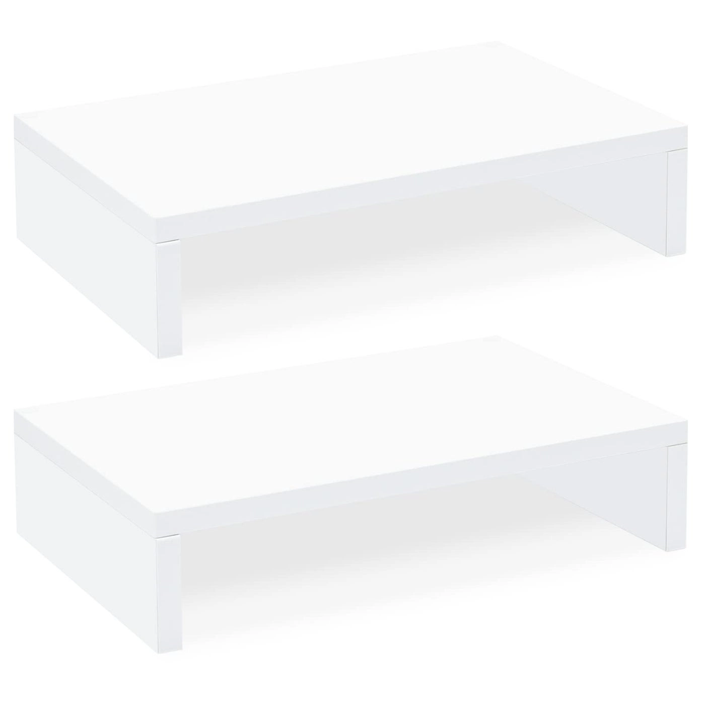 TEAMIX Monitor Stand Riser - White 2 Pack 2 Tier