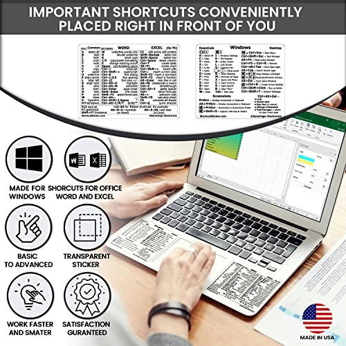 Windows+Word/Excel Reference Keyboard Shortcut Stickers