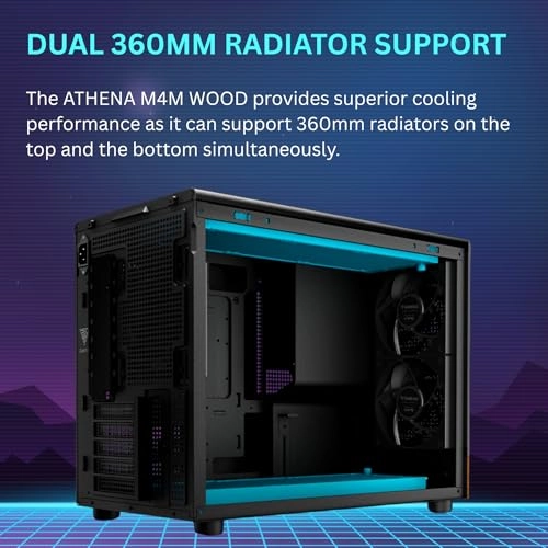 ATHENA M4M WOOD - tempered glass side panel microATX miniITX