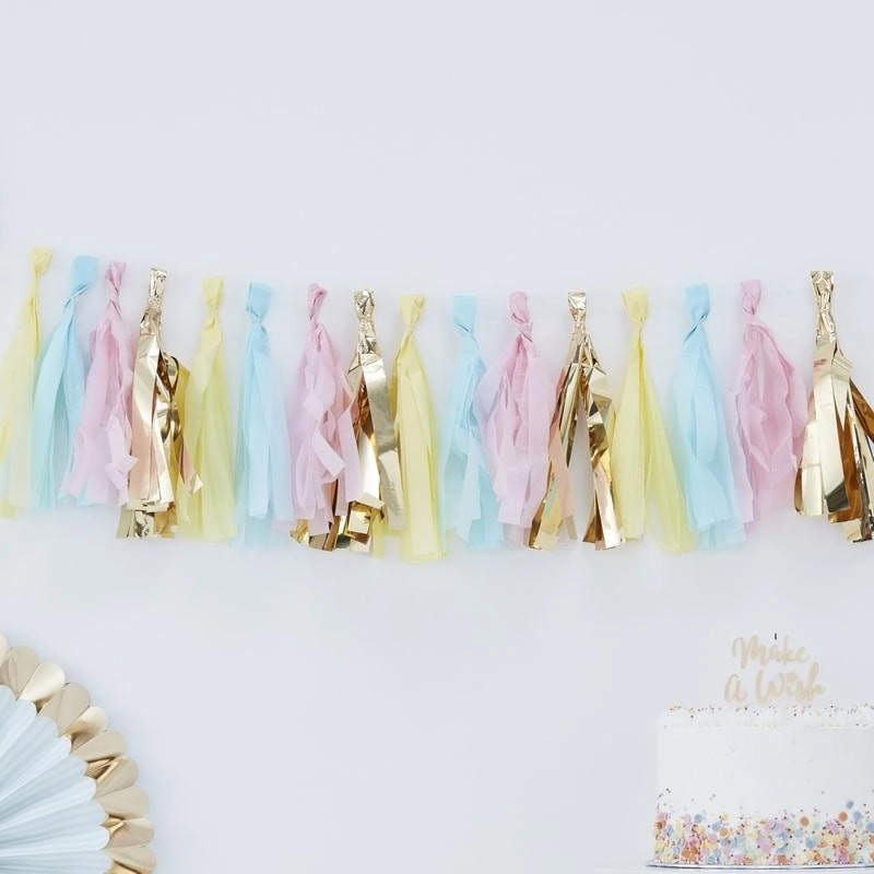 Pick & Mix - Tassel Garland - Pastel & Gold 2m
