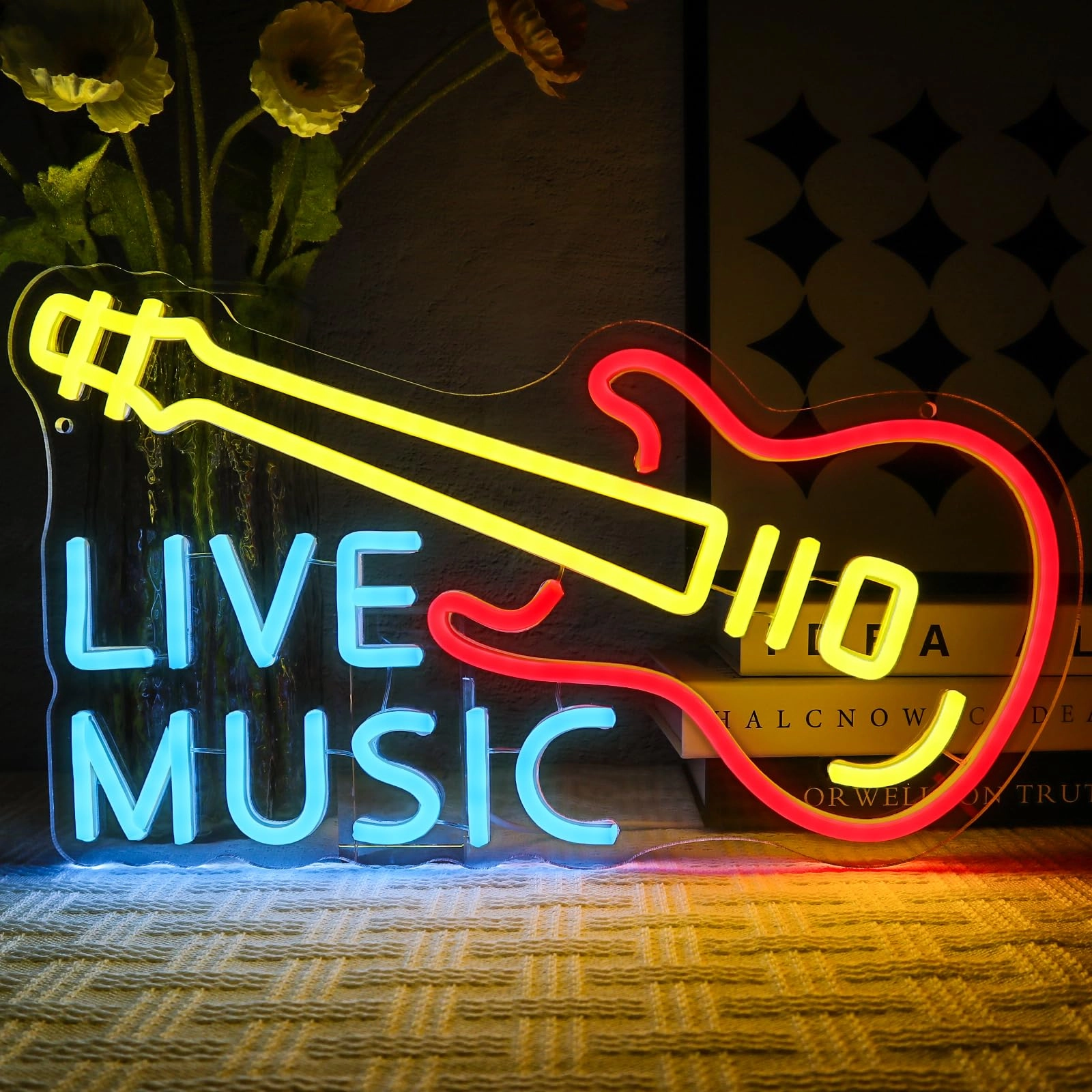 oycgzv Live Music - 42 x 24 cm Neon