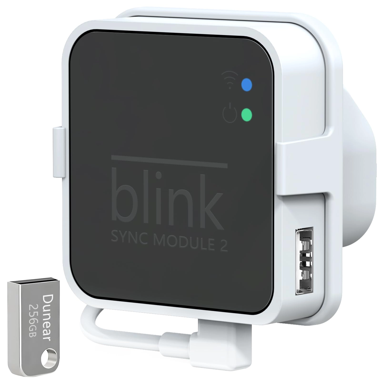 Dunear USB Flash Drive + Outlet Mount + Short USB Cable 256GB