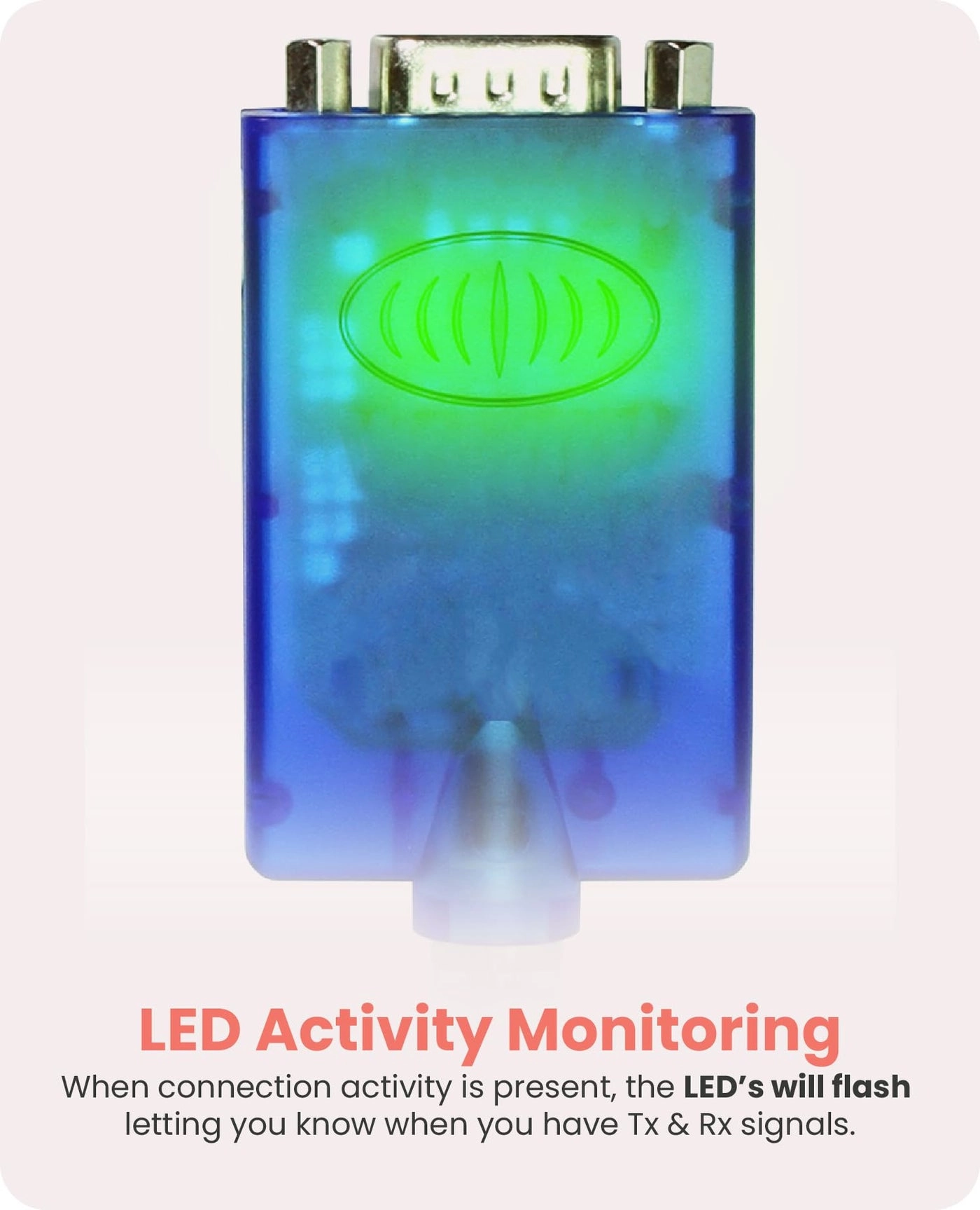 USB to Serial RS-232 Adapter - LED Indicators FTDI Chipset