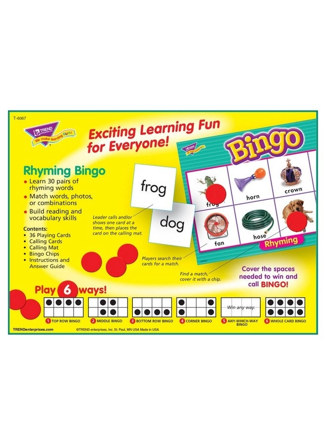 Rhyming Bingo Game - 4 And Up