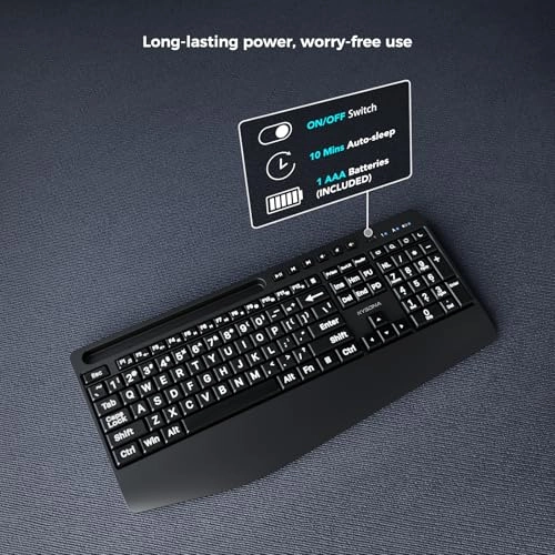 Large Print Wireless Keyboard - Wireless