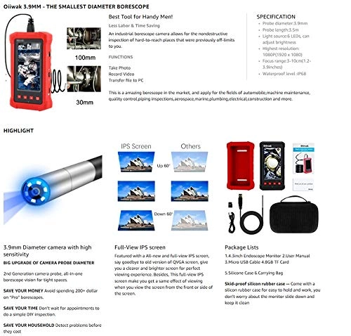 Borescope Inspection Camera - 3.9mm