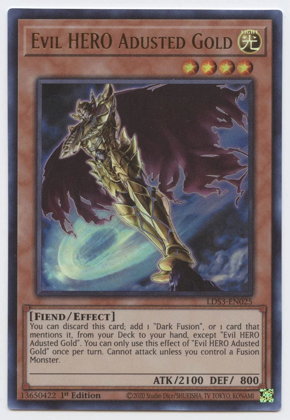Yu-Gi-Oh! Evil Hero Adusted Gold LDS3-EN025
