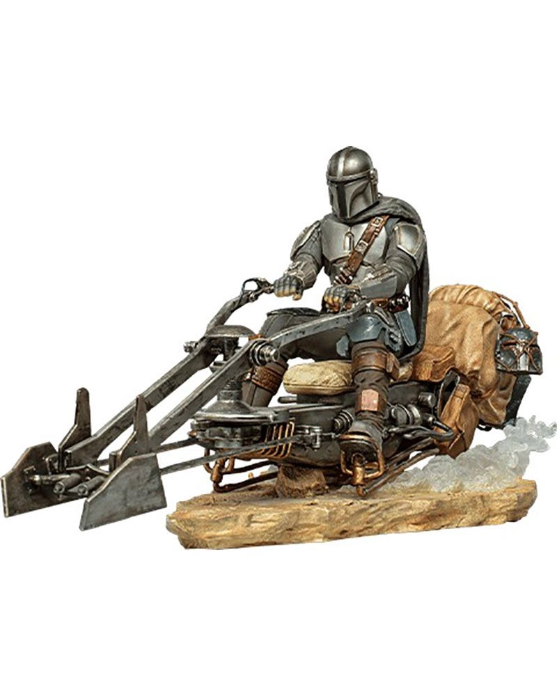 Iron Studios The Mandalorian on Speederbike Deluxe - Star Wars - Battle Diorama Series Art Scale 1:10