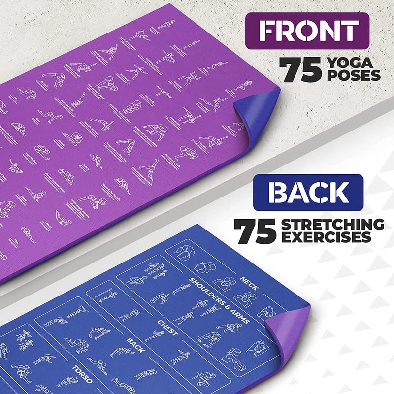 Exercise Guided Yoga Mat - High Density PVC 6MM