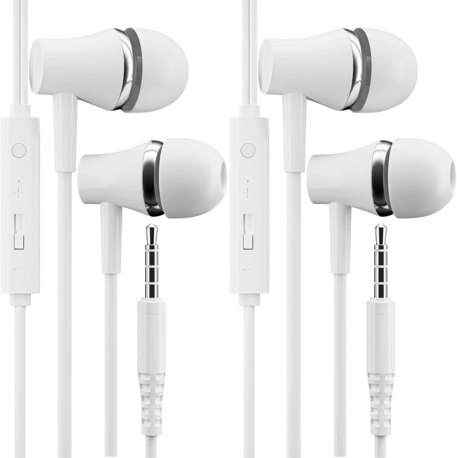 pluX EF-WHT-3.5MM-LNLAX Wired Earbud Bundle