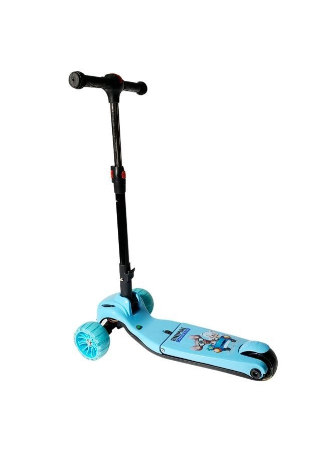 Folded Seat And Adjustable Handlebar 3-Wheel Kick Scooter – LED Foldable