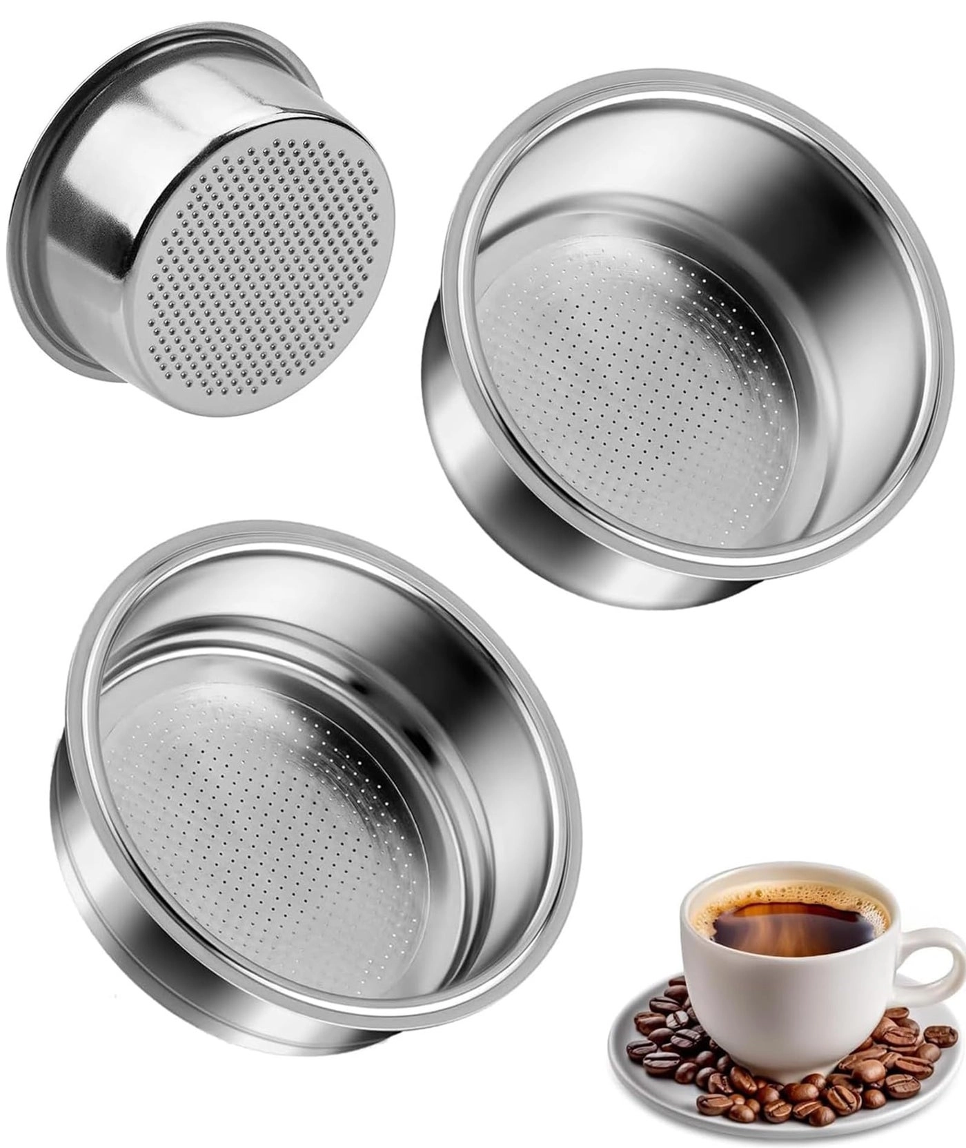 INOCEAN Portafilter - 51mm Single Layer 1 Cup Single Layer 2 Cup Set