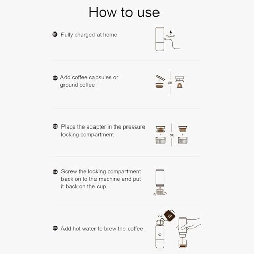 Portable Coffee Maker - 120ml coffee powder and capsules