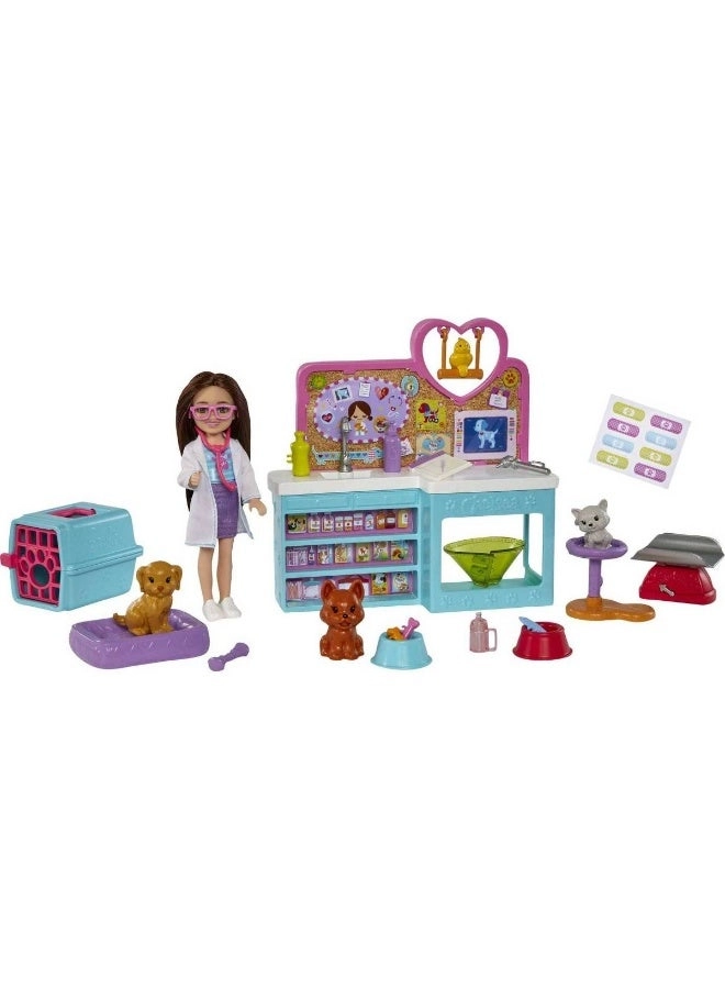 Chelsea Pet Vet Doll Playset - 18 Play Pieces Ages 3+