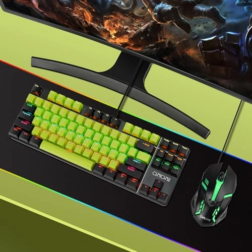 75% Mechanical Gaming Keyboard + Ergonomic Gaming Mouse - Wired