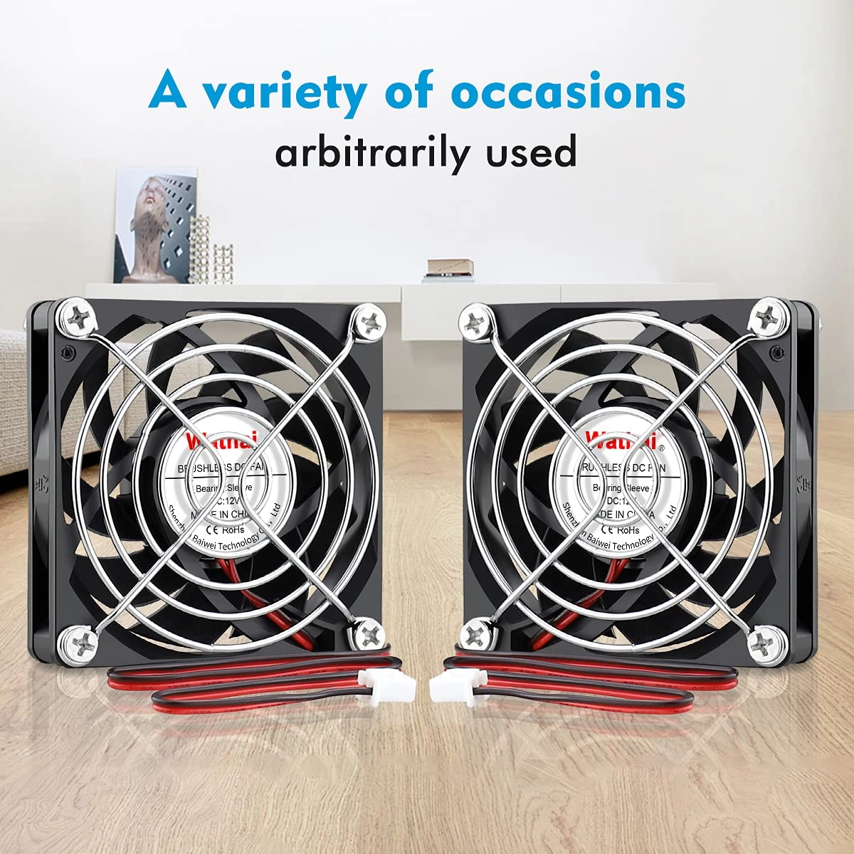 DC 12V Cooler Case Fan - 70mm x 70mm x 15mm 2Pack