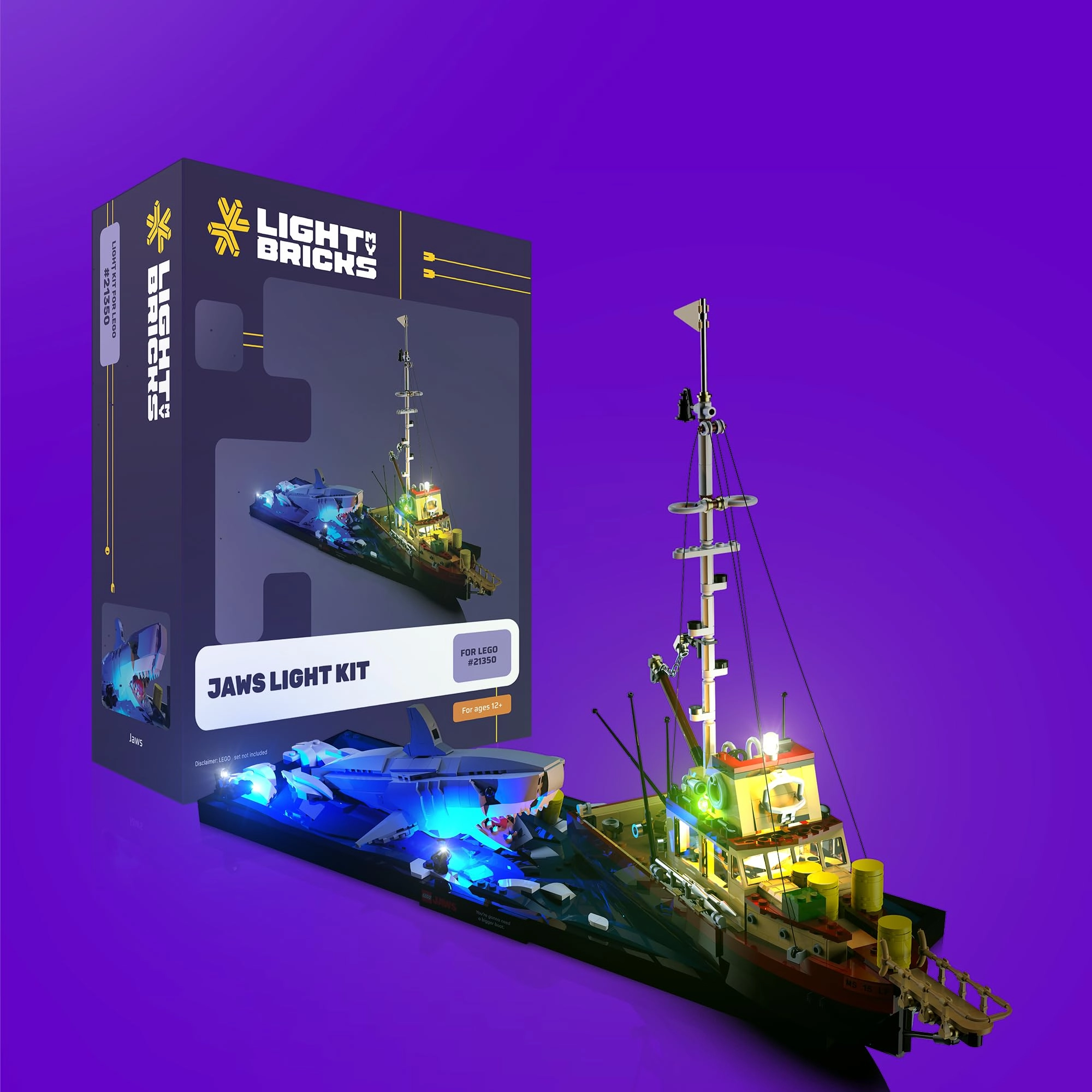 Light My Bricks Light Kit for Lego Jaws #21350 - Boat