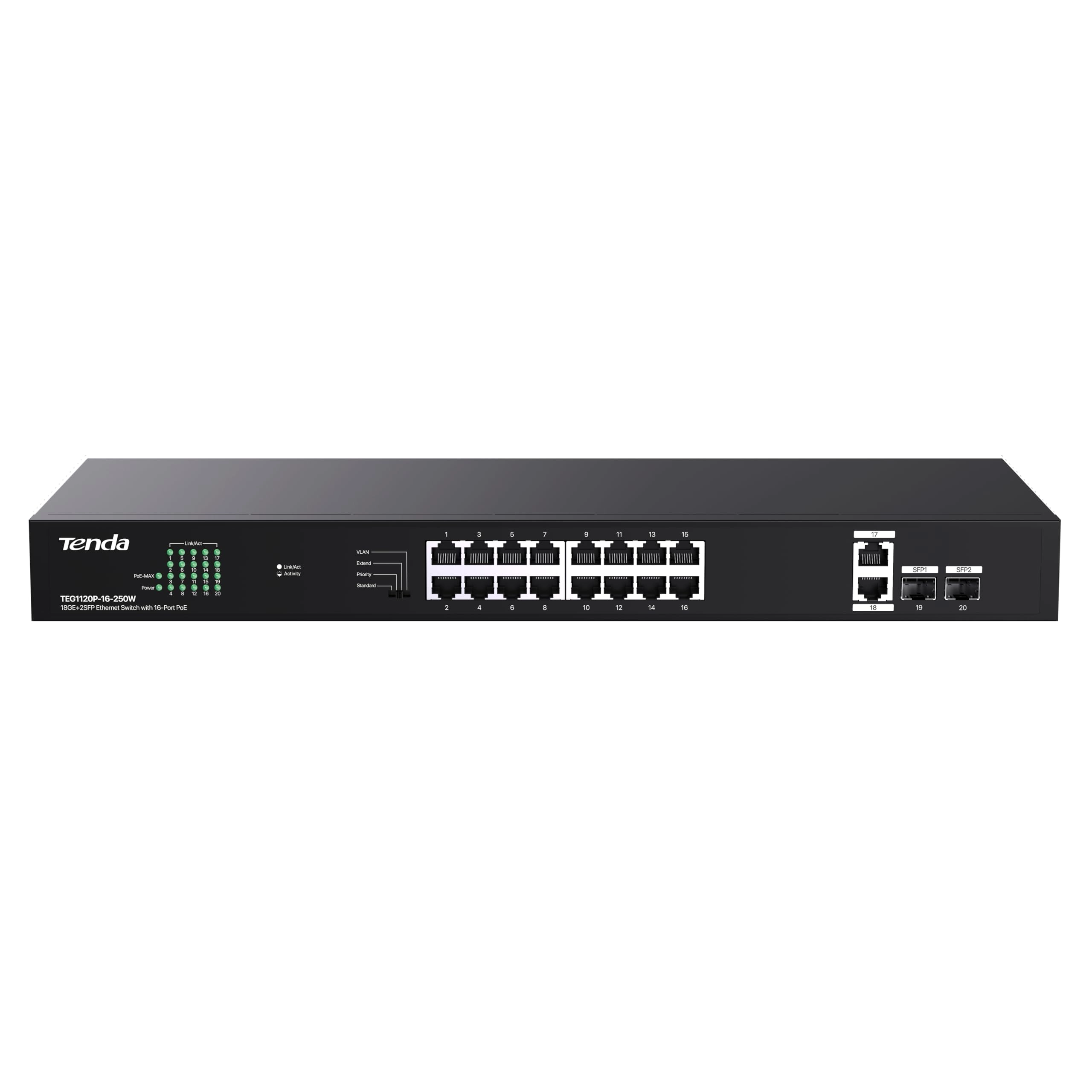 Tenda TEG1120P-16-250W - 20-ports