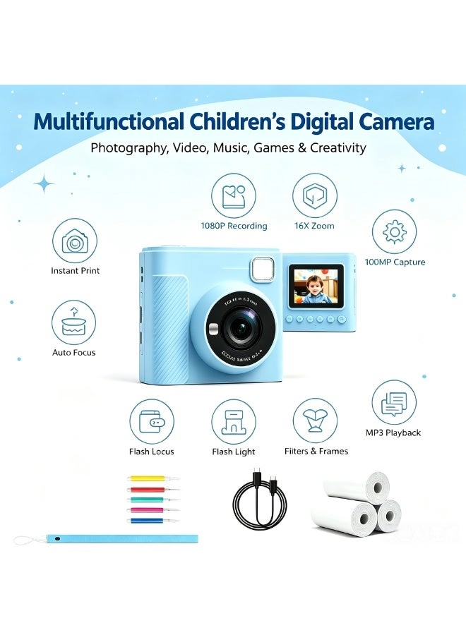 Portable Children's Camera - 100MP 1080P 2-inch IPS
