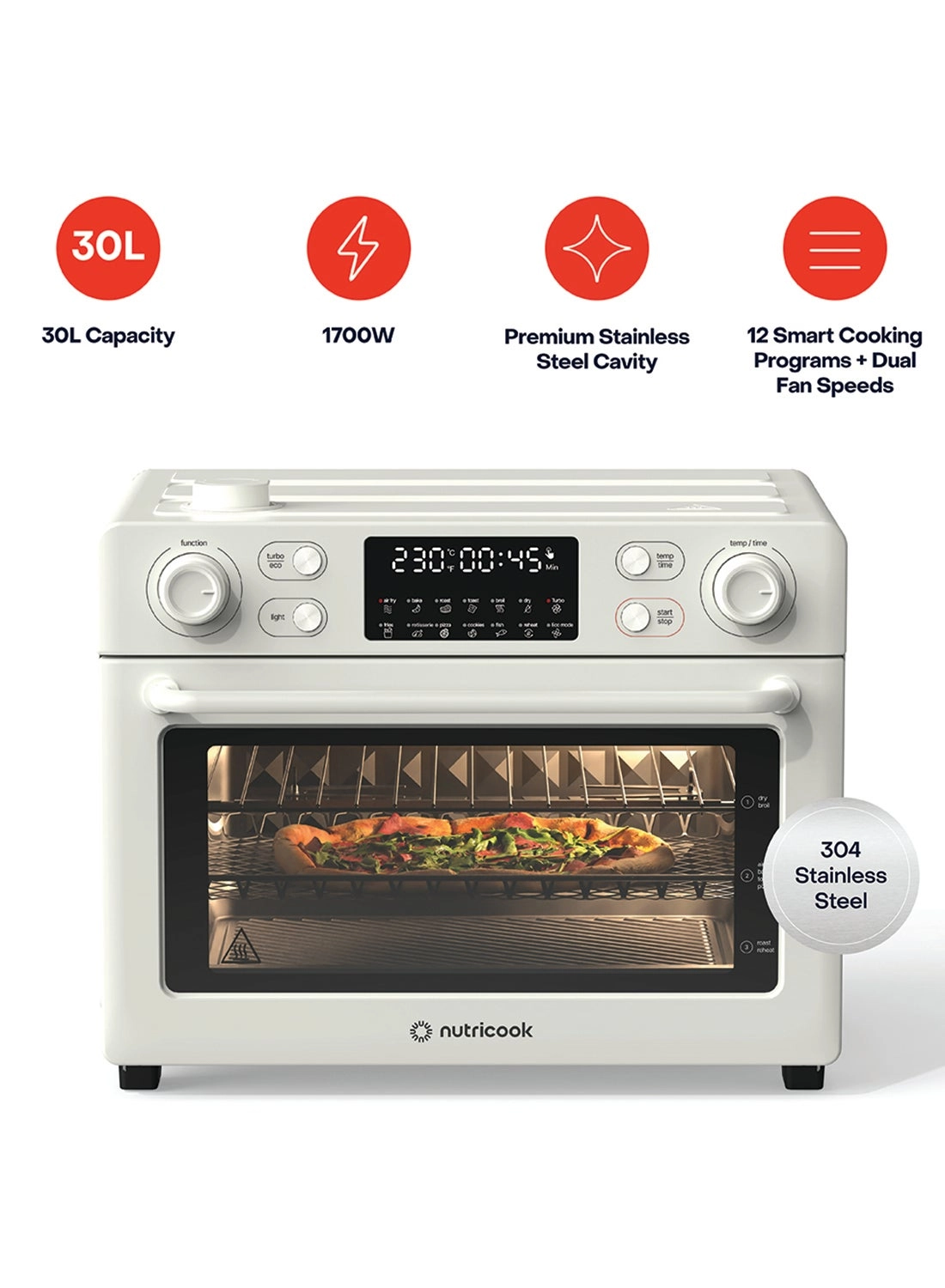 nutricook Air Fryer Toaster Oven - 30 L