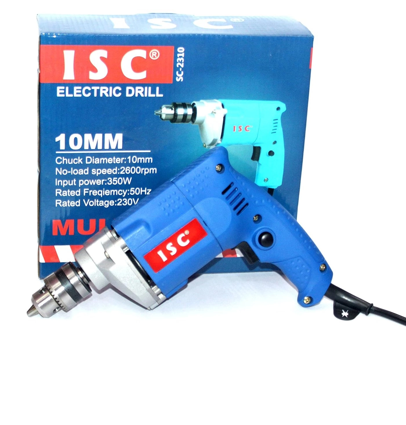 Drill Machine - 10mm 2600 RPM 350W + TBar set + HSS bit set - 13ps + masonary bit set - 5ps