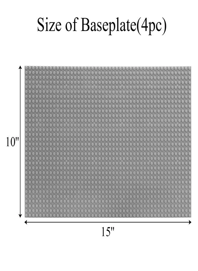 Baseplates - 4 Pack 10'' x 15''/25.5x38 CM Grey