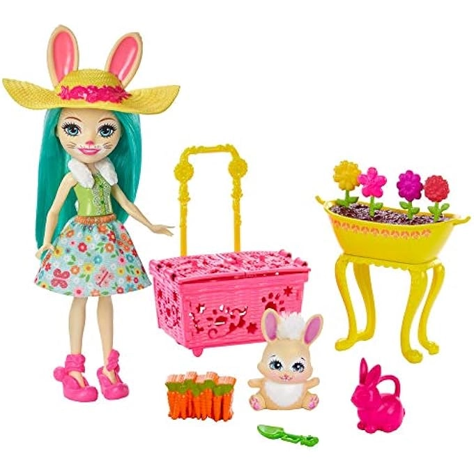 Enchantimals GJX33 - BLOOMS PLAYSET FLUFFY BUNNY DOLL MOP
