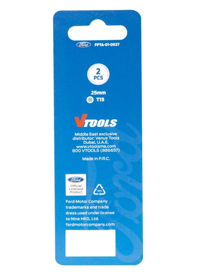 Screw Driving Bits - Pack of 2 25mm Silver