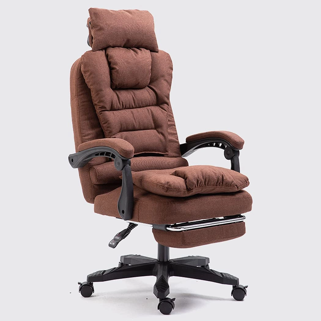 Desk Chair - PU Leather Brown High Back
