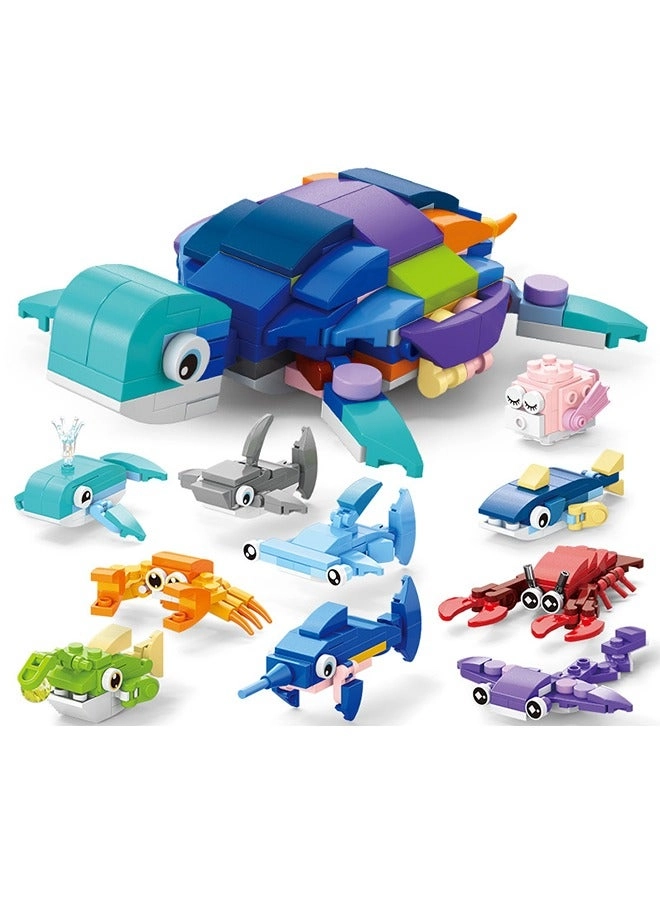Loquat Mini Building Blocks - 10 In 1 Marine Animals DIY