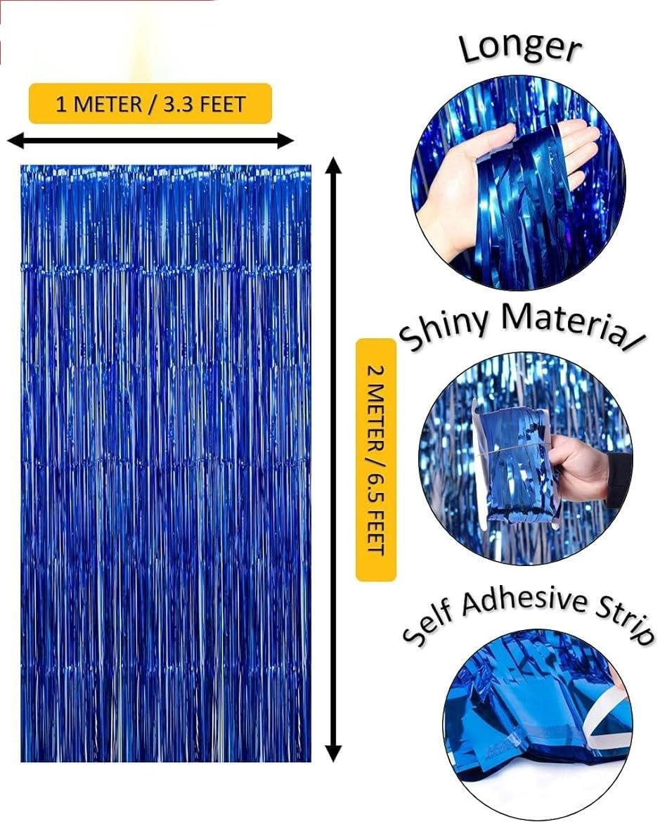 Foil Fringe Curtain - 1 Anniversary Birthday Graduation Wedding