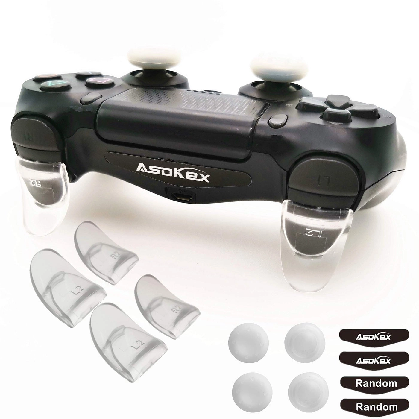 L2 R2 Ps4 Trigger Extenders - 2 Pairs 4pcs Joystick Cap Green