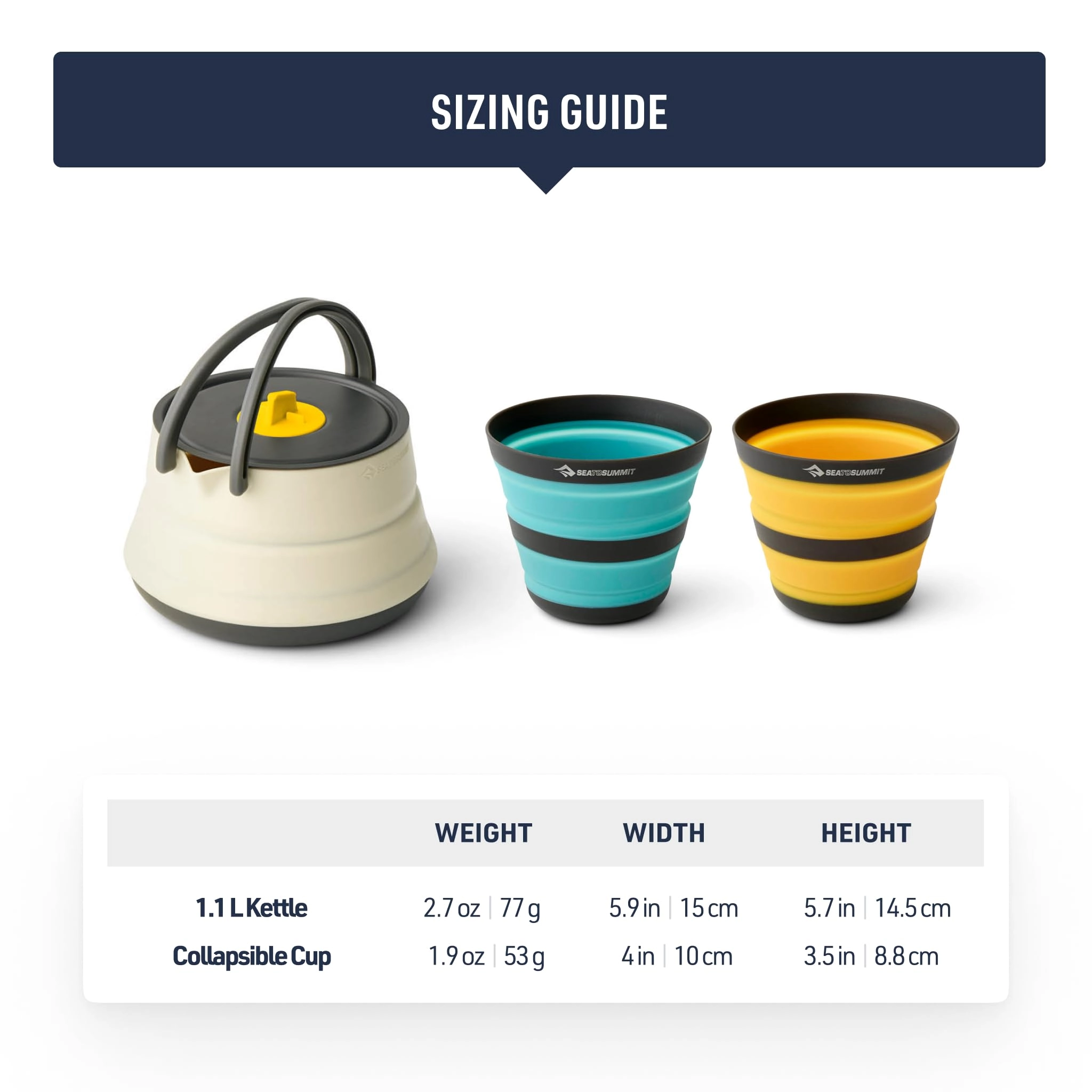 Frontier Ultralight Collapsible Kettle Cook Set - 3 1.3 liter