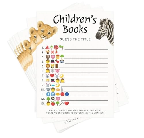 Safari Baby Shower Game Set - 60 pieces