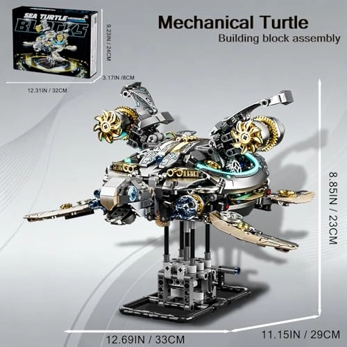 Mechanical Sea Turtle Building Set - 1277 pcs