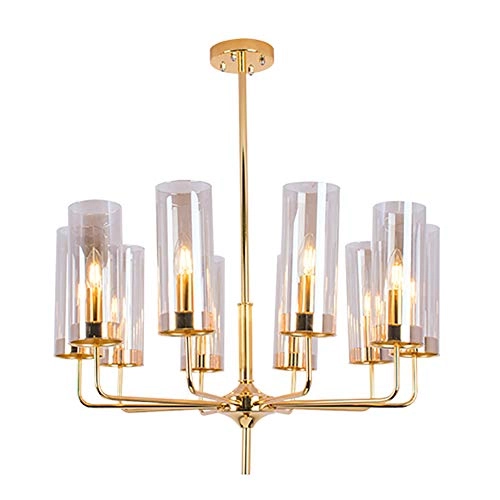 E14 Nordic Post-modern Creative Glass Chandelier - 8 head Soot cover